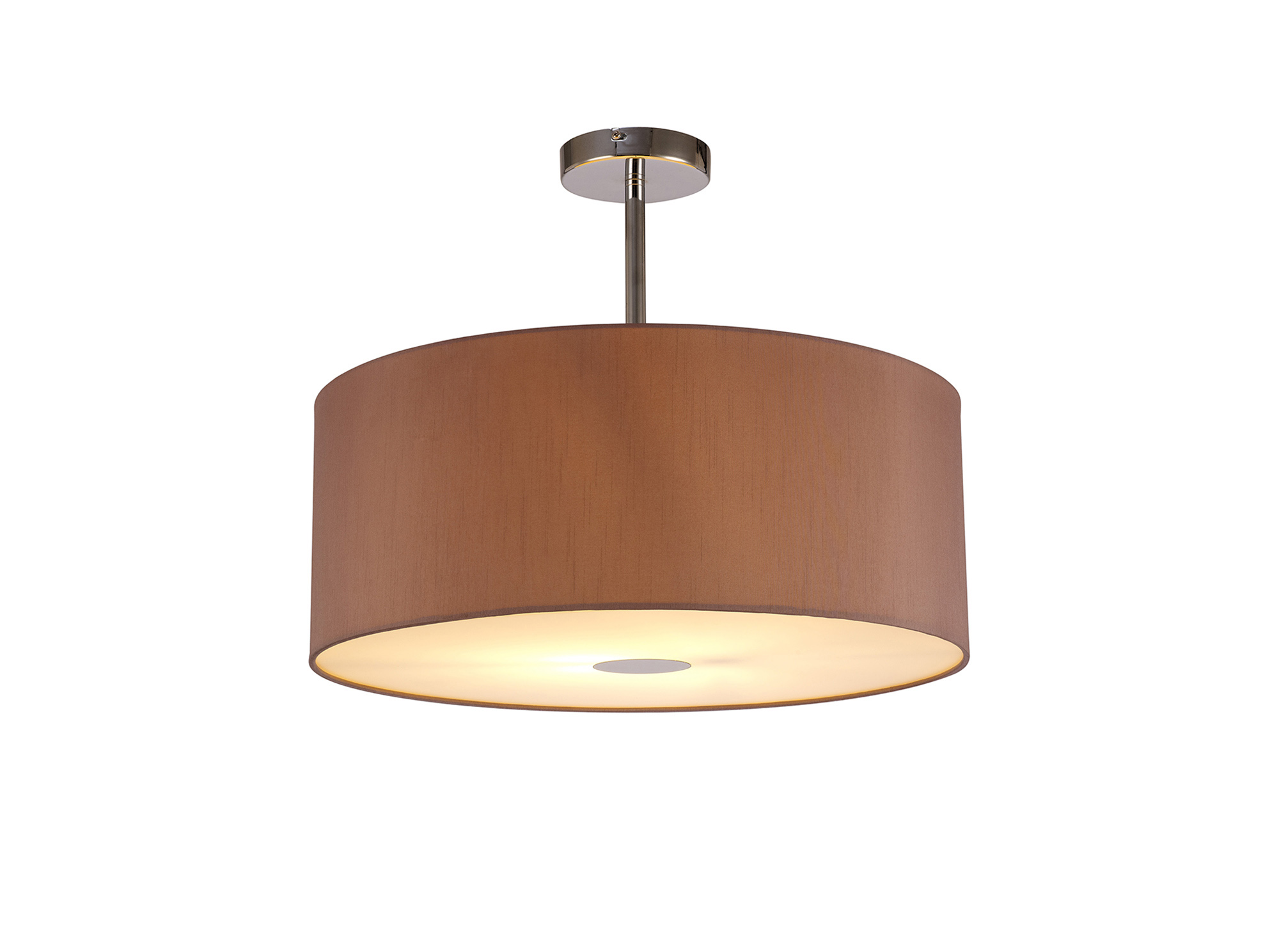 DK0105  Baymont 50cm Semi Flush 1 Light Polished Chrome; Taupe/Halo Gold; Frosted Diffuser